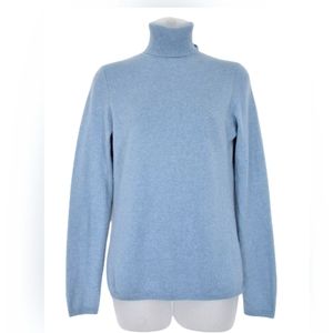 CHARTER CLUB light blue 2 ply 100% Cashmere turtleneck sweater size Medium
